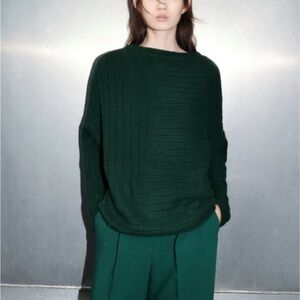 Zara Asymmetrical 100% Wool Sweater M-L